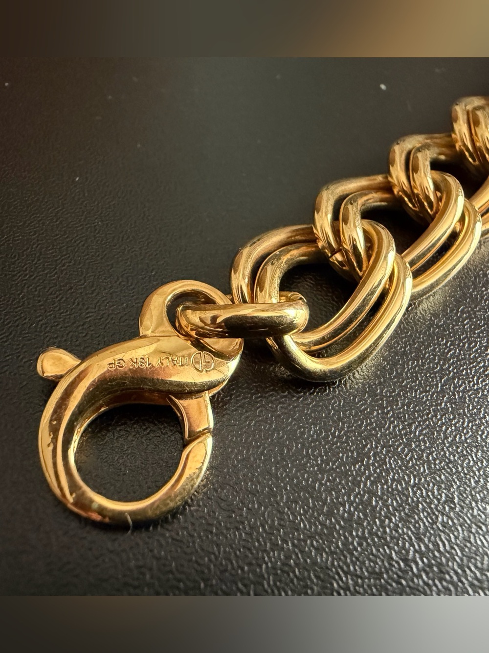 VINTAGE GD 18K GOLD-PLATED DOUBLE-LINK BRACELET
